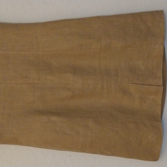 ADRIANNE PAPPELL Dress Sheath Linen Tan Sleeveless Size 4 - Picture 7 of 15